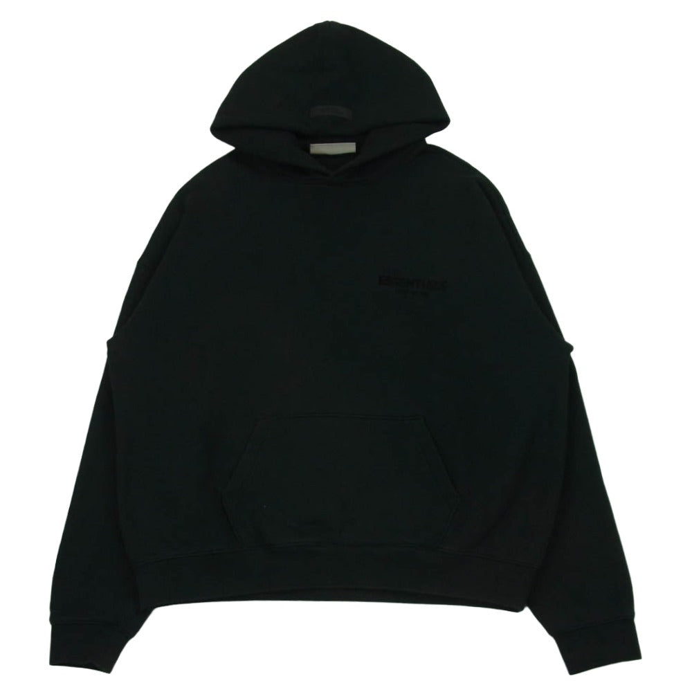 FEAR OF GOD フィアオブゴッド ESSENTIALS エッセンシャルズ ロゴ フーディ プルオーバー スウェット パーカー ブラック系 L【中古】