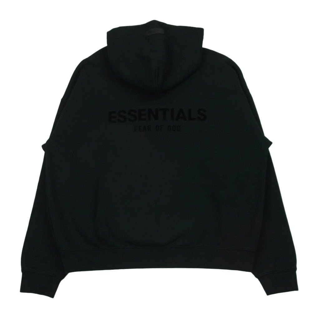 FEAR OF GOD フィアオブゴッド ESSENTIALS エッセンシャルズ ロゴ フーディ プルオーバー スウェット パーカー ブラック系 L【中古】