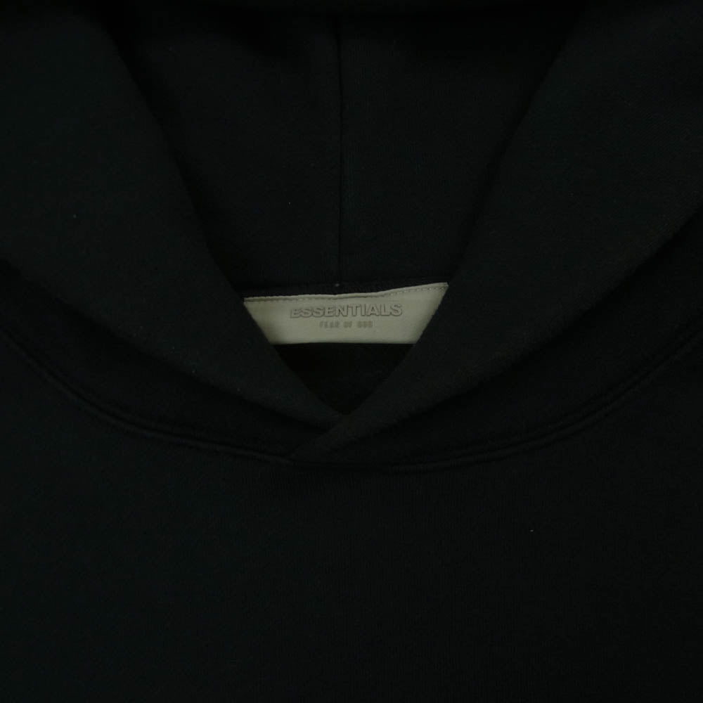FEAR OF GOD フィアオブゴッド ESSENTIALS エッセンシャルズ ロゴ フーディ プルオーバー スウェット パーカー ブラック系 L【中古】