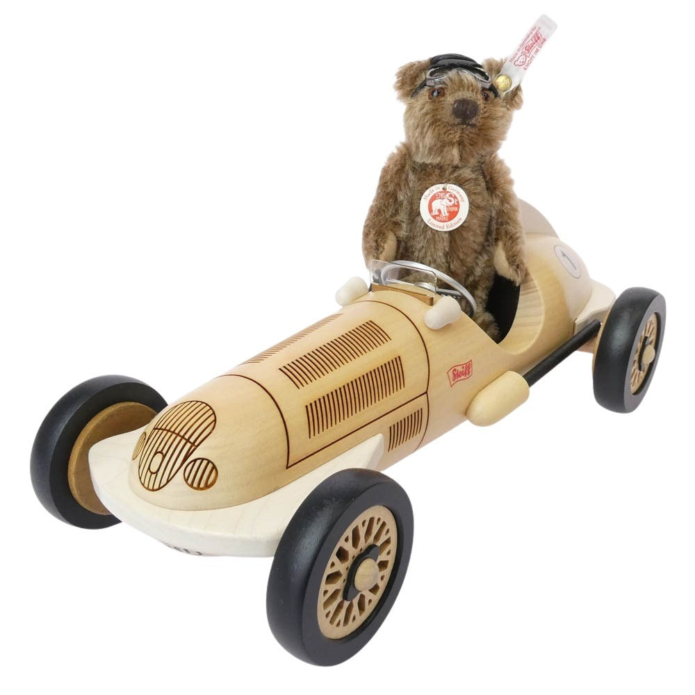 シュタイフ メルセデス シルバーアロー EAN038358 テディベア レーシングカー 模型 ベージュ系【極上美品】【中古】