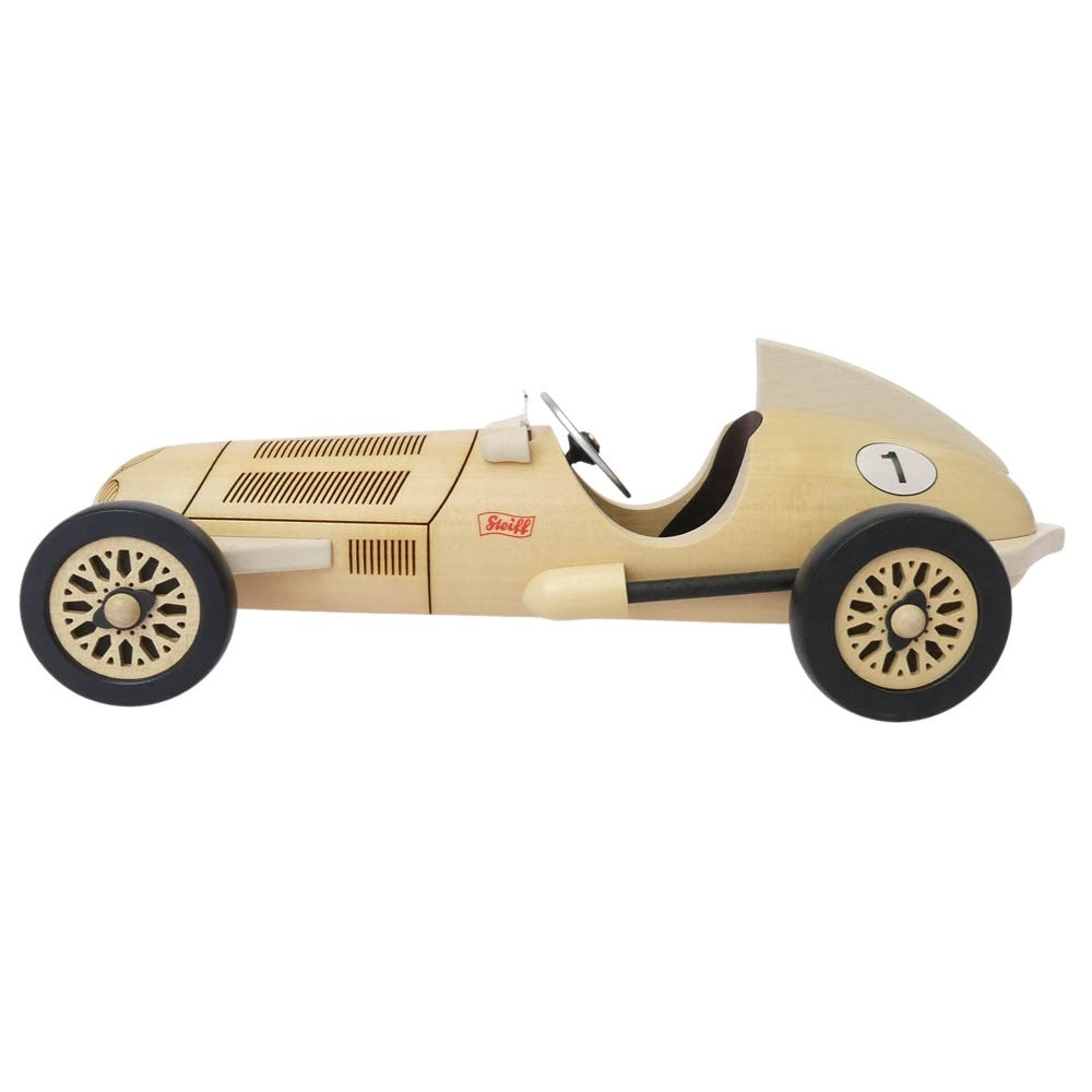 シュタイフ メルセデス シルバーアロー EAN038358 テディベア レーシングカー 模型 ベージュ系【極上美品】【中古】