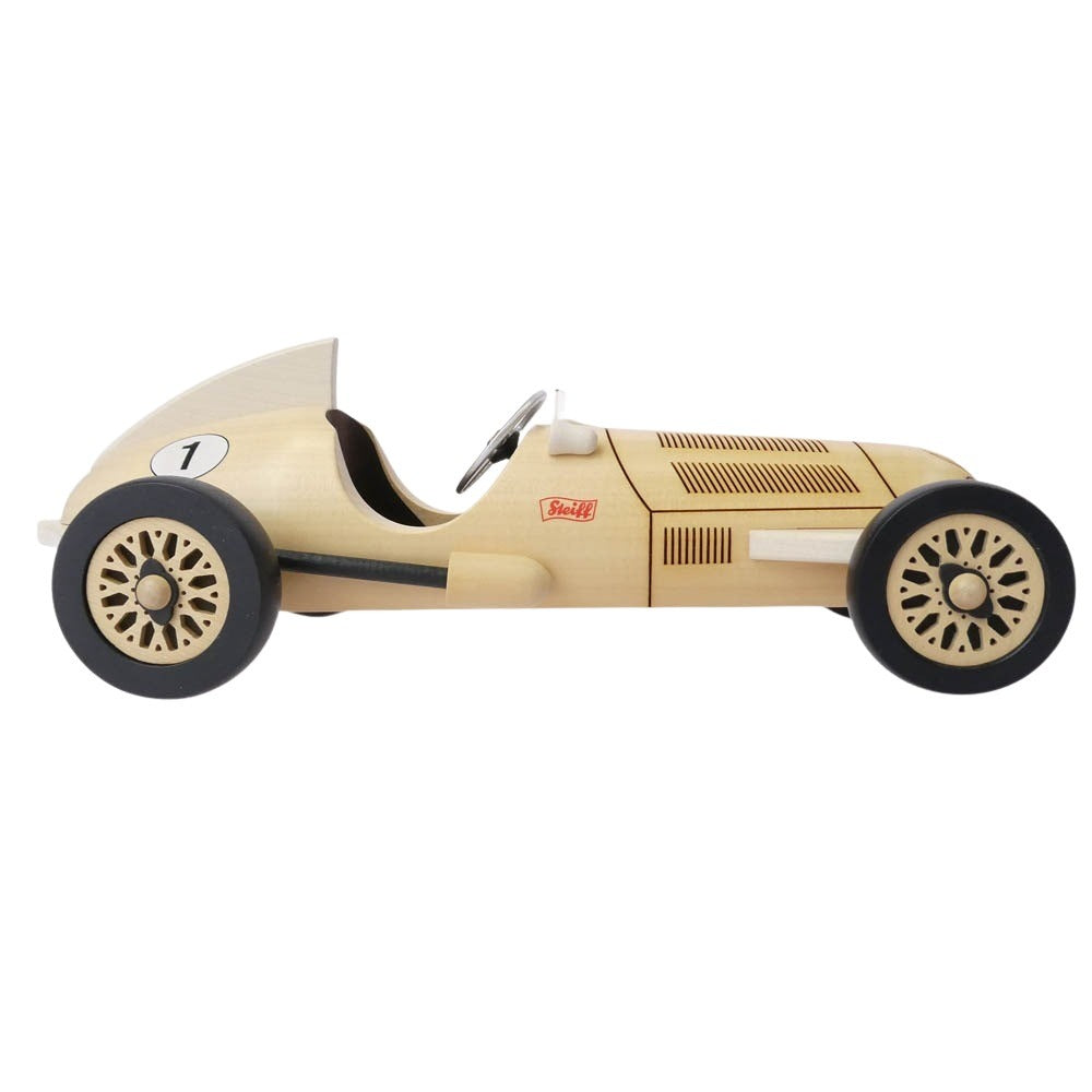 シュタイフ メルセデス シルバーアロー EAN038358 テディベア レーシングカー 模型 ベージュ系【極上美品】【中古】