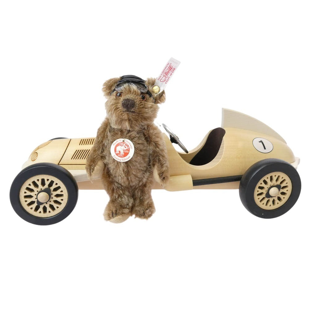 シュタイフ メルセデス シルバーアロー EAN038358 テディベア レーシングカー 模型 ベージュ系【極上美品】【中古】