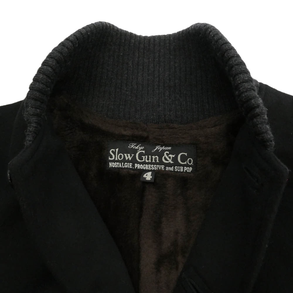 slowgun スロウガン カシミヤ ラムレザー 切替 ブルゾン ジャケット ブラック系 4【中古】