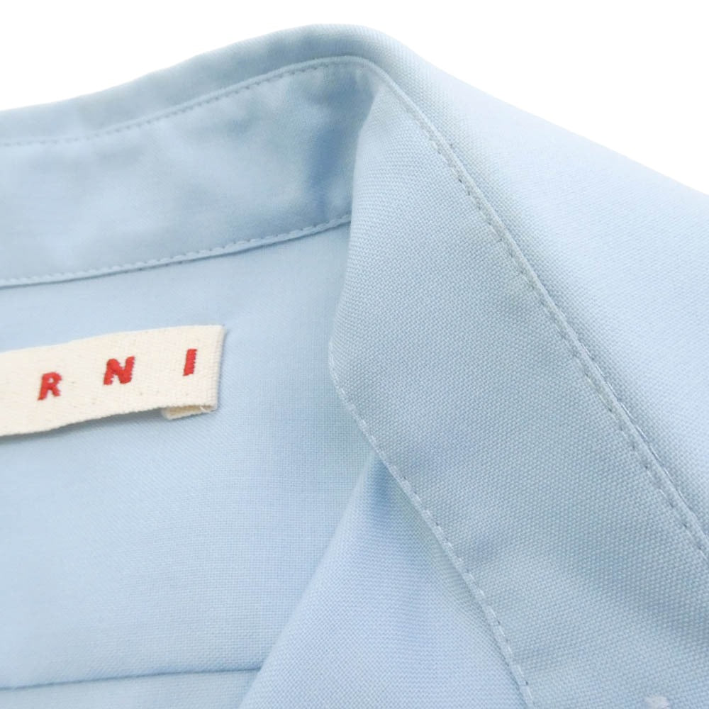 MARNI マルニ 22AW CUMU0061A1 TW839 ウール トロピカル 長袖 シャツ ライトブルー系 50【中古】