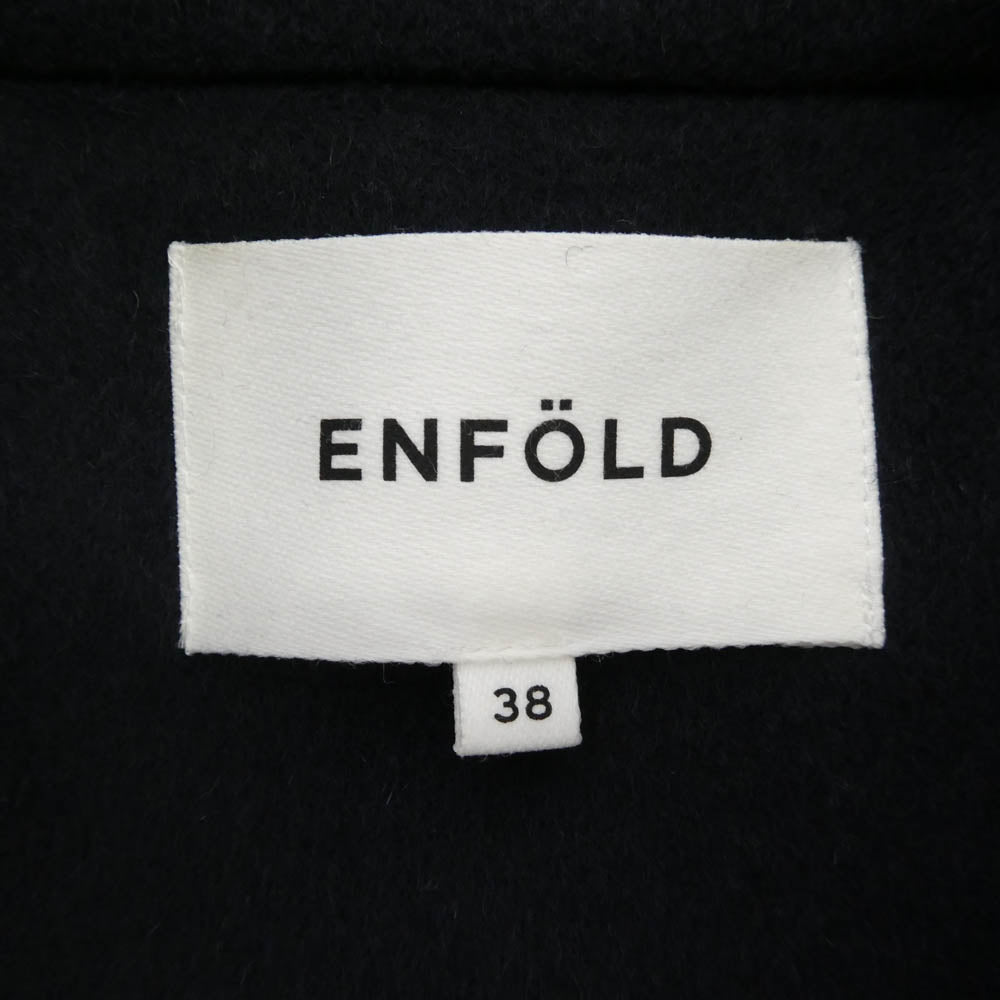 ENFOLD エンフォルド 22AW 300FA230-1920 ウール スタンドカラー ショート コート ネイビー系 38【中古】