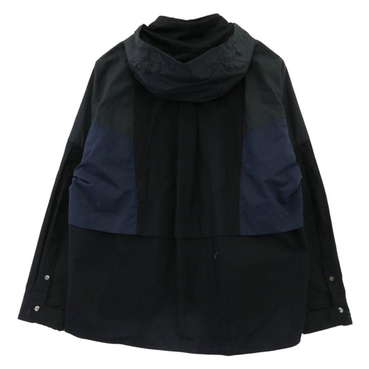 Sacai サカイ 21AW 21-02582M Cotton Poplin Shirt コットン ポプリン シャツ ジップ パーカー ジャケット ブラック系 ネイビー系 グレー系 4【中古】