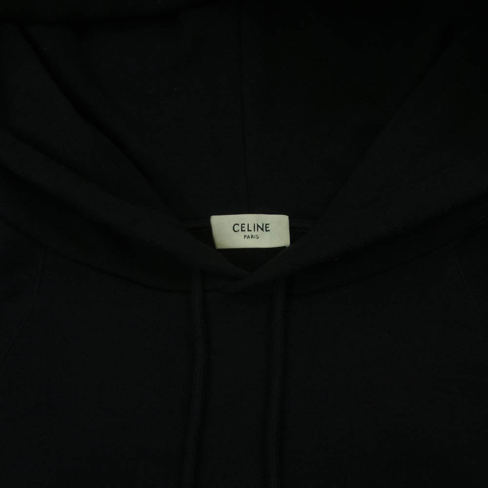 CELINE セリーヌ 2Y005798I バックプリント フーディ プルオーバー スウェット パーカー ブラック系 XL【中古】