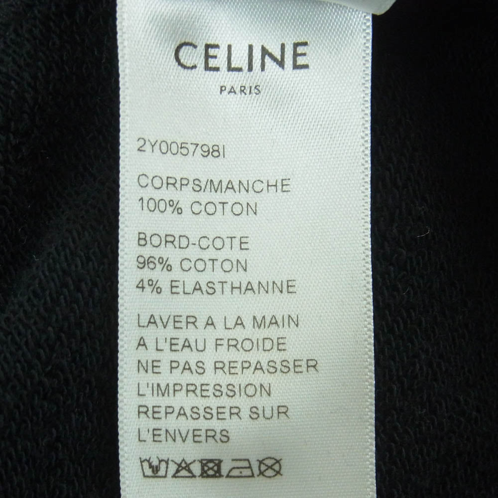 CELINE セリーヌ 2Y005798I バックプリント フーディ プルオーバー スウェット パーカー ブラック系 XL【中古】