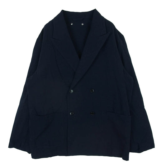Traditional Weatherwear トラディショナルウェザーウェア G221APFJK0203LR ダブルブレスト ピークドラペル リネン混 コットン テーラード ジャケット ダークネイビー系 M【中古】