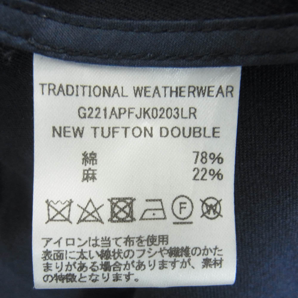 Traditional Weatherwear トラディショナルウェザーウェア G221APFJK0203LR ダブルブレスト ピークドラペル リネン混 コットン テーラード ジャケット ダークネイビー系 M【中古】