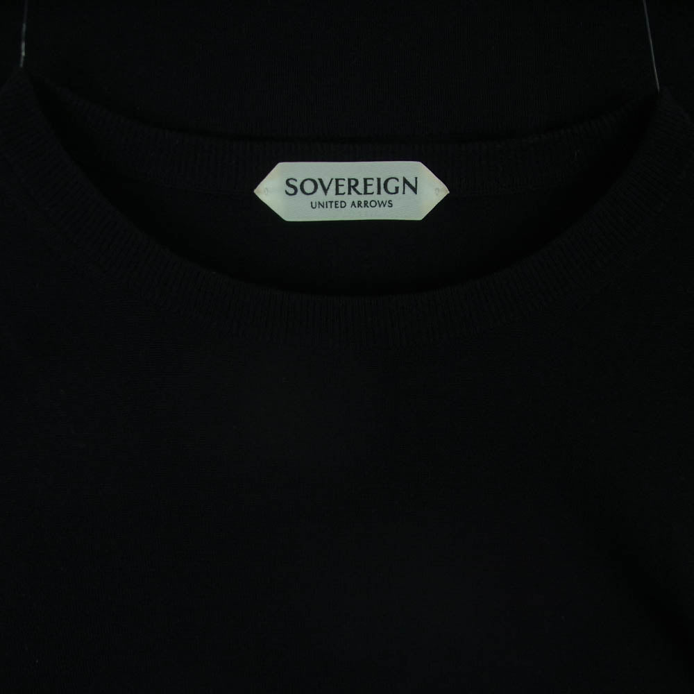UNITED ARROWS ユナイテッドアローズ 1113-106-4713 Sovereign ロロピアーナ社製 スーパー150sウール ニット セーター ブラック系 L【中古】