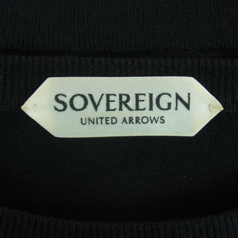 UNITED ARROWS ユナイテッドアローズ 1113-106-4713 Sovereign ロロピアーナ社製 スーパー150sウール ニット セーター ブラック系 L【中古】