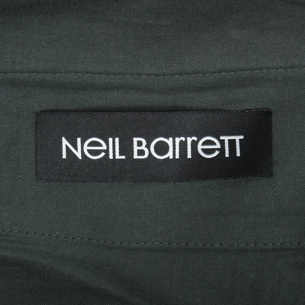 NEIL BARRETT ニールバレット PBPA83XH トラベルファインギャバジン ドローストリング 裾リブ サルエルパンツ トラウザーズ ダークグレー系 50【中古】