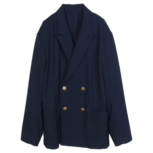 Traditional Weatherwear トラディショナルウェザーウェア 22SS G221OSFJK0201CT ダブルブレスト 金ロゴボタン ブレザー ジャケット ネイビー系 L【美品】【中古】