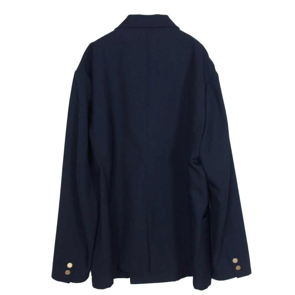 Traditional Weatherwear トラディショナルウェザーウェア 22SS G221OSFJK0201CT ダブルブレスト 金ロゴボタン ブレザー ジャケット ネイビー系 L【美品】【中古】
