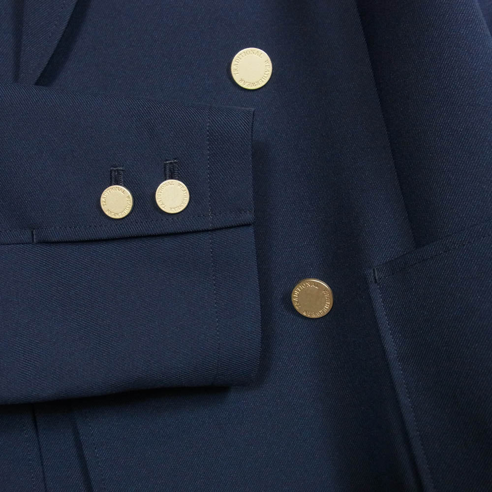Traditional Weatherwear トラディショナルウェザーウェア 22SS G221OSFJK0201CT ダブルブレスト 金ロゴボタン ブレザー ジャケット ネイビー系 L【美品】【中古】