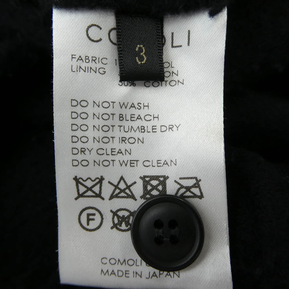 COMOLI コモリ 23AW Y03-03011 縮絨ウール 6P パンツ ブラック系 3【中古】