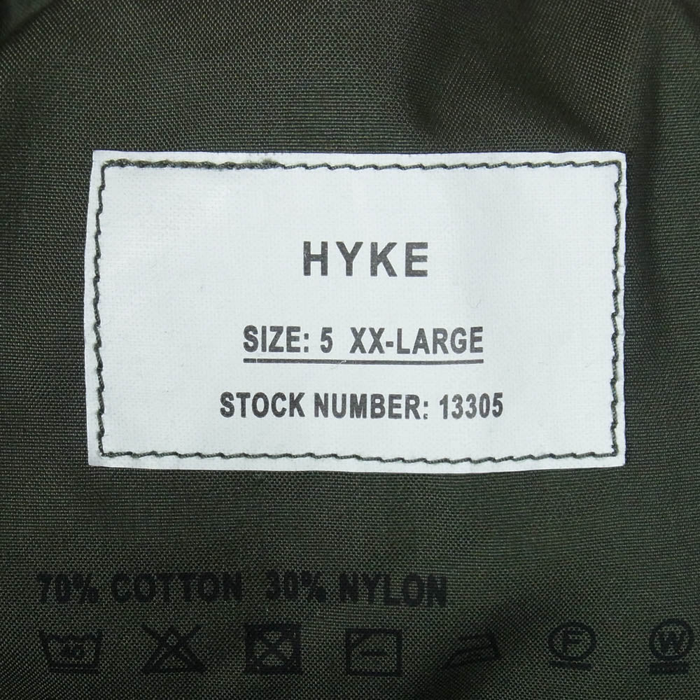 HYKE ハイク 251-13305 N/C TYPE M-51 SHELL PANTS ナイロンコットンオックス シェル カーゴパンツ トラウザーズ カーキ系 XXL【中古】