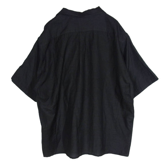 COMOLI コモリ 24SS Z01-02010 ウールシルク 半袖 オープンカラーシャツ ブラック系 3【中古】