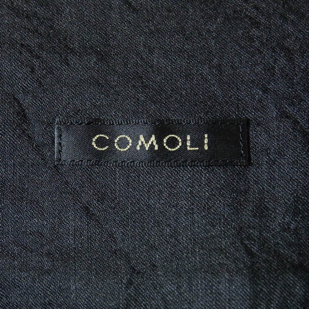 COMOLI コモリ 24SS Z01-02010 ウールシルク 半袖 オープンカラーシャツ ブラック系 3【中古】