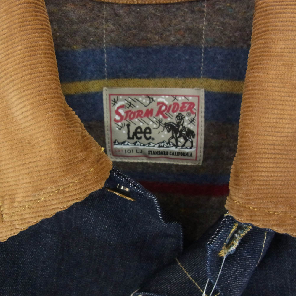 STANDARD CALIFORNIA スタンダードカリフォルニア Lee リー OUDLA460 SD Storm Rider Denim Jacket 101LJ Rigid ストームライダー リジッド デニムジャケット インディゴブルー系 L【美品】【中古】