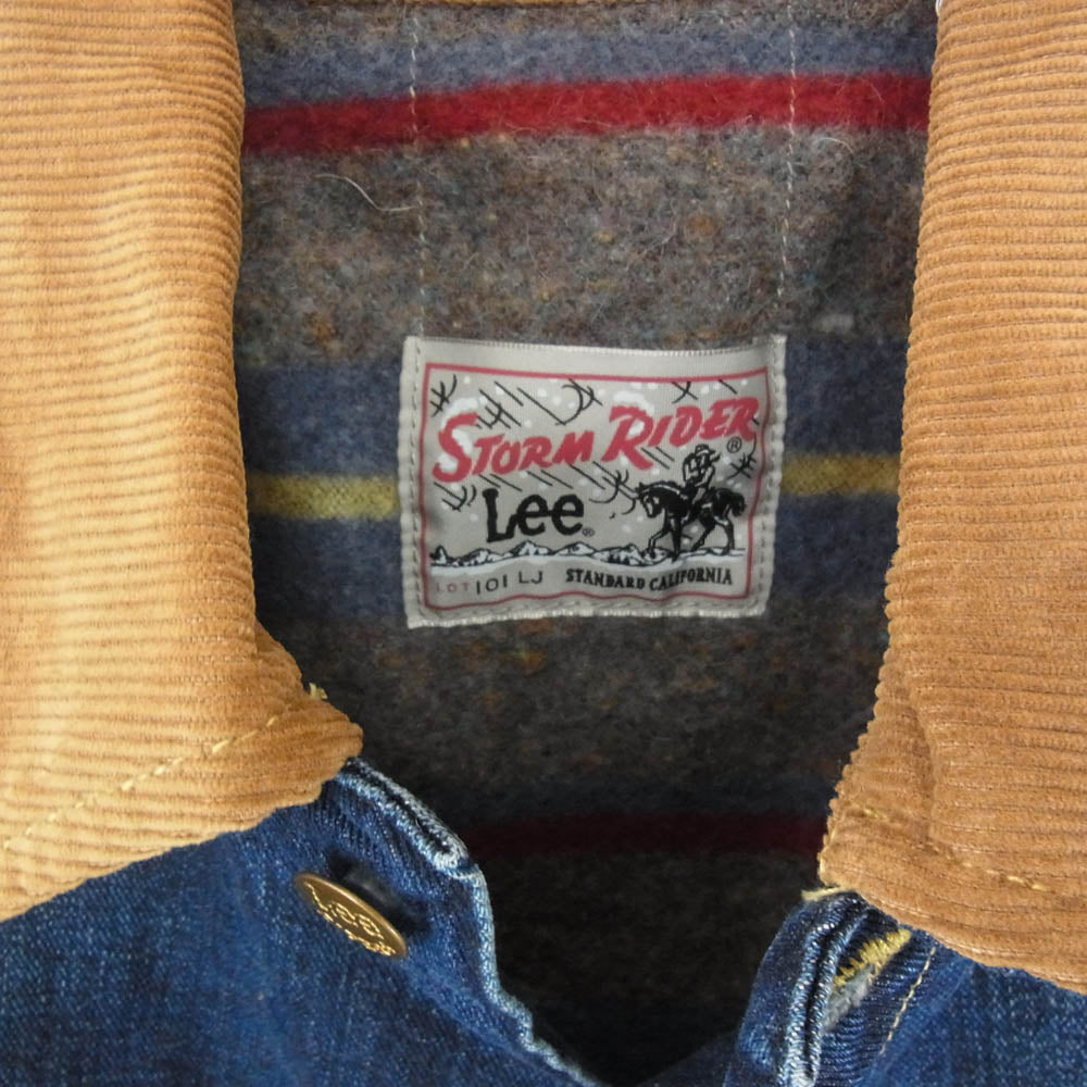 STANDARD CALIFORNIA スタンダードカリフォルニア Lee リー OUDLA520 SD Storm Rider Denim Jacket 101LJ VW ストームライダー ウォッシュ加工 デニムジャケット インディゴブルー系 L【極上美品】【中古】