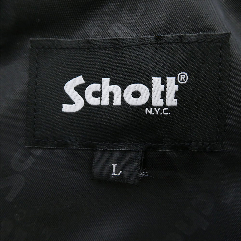 schott ショット 7825950054 LEATHER COACH JACKET 牛革 レザー コーチ ジャケット ブラック系 L【美品】【中古】