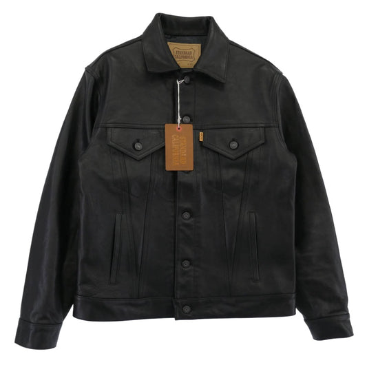 STANDARD CALIFORNIA スタンダードカリフォルニア OUNLA880 SD Leather Jacket #S957 3rdタイプ カウレザー ジャケット ブラック系 42【極上美品】【中古】