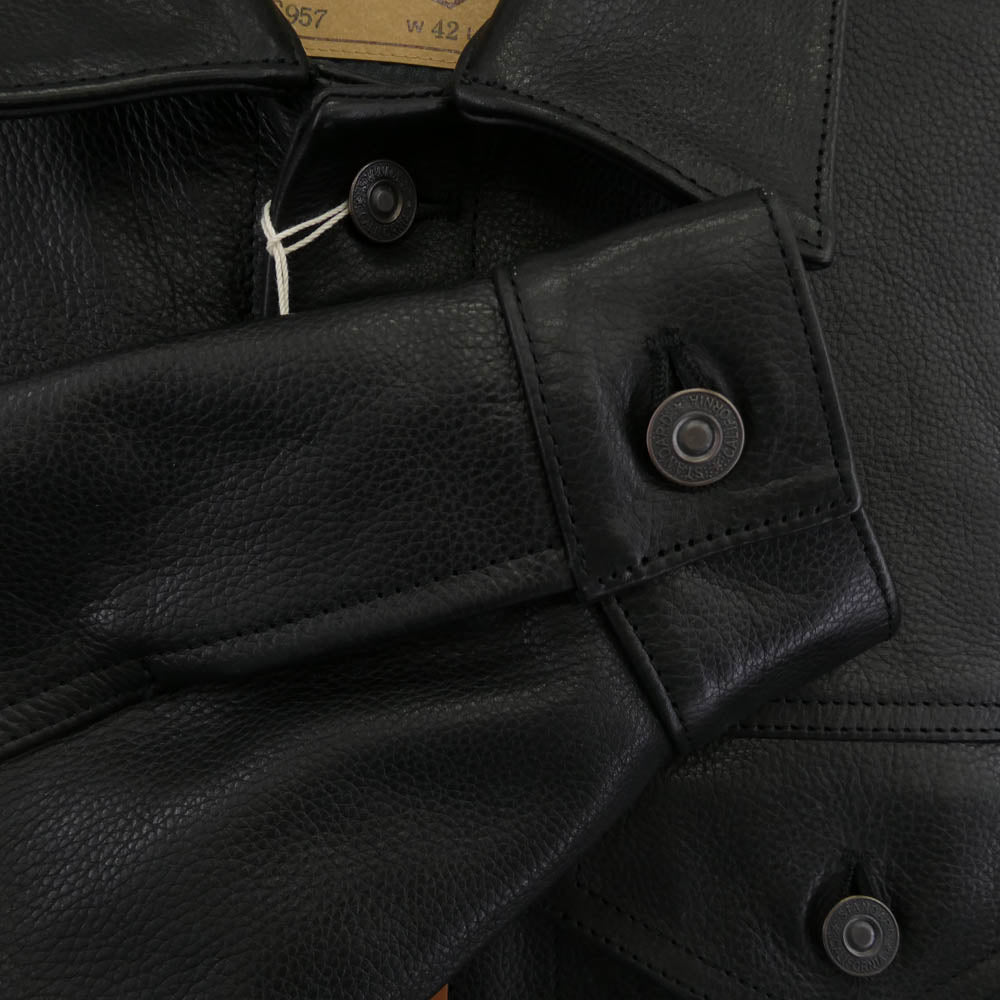 STANDARD CALIFORNIA スタンダードカリフォルニア OUNLA880 SD Leather Jacket #S957 3rdタイプ カウレザー ジャケット ブラック系 42【極上美品】【中古】