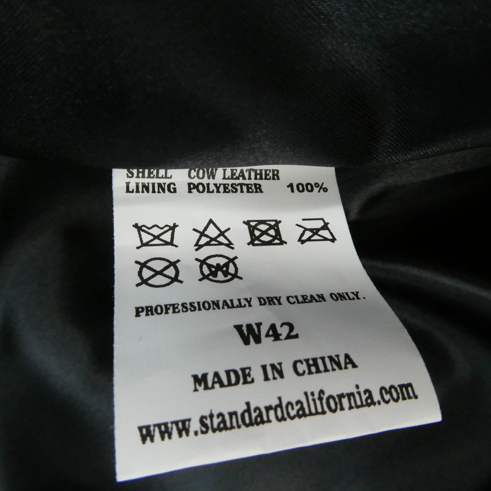 STANDARD CALIFORNIA スタンダードカリフォルニア OUNLA880 SD Leather Jacket #S957 3rdタイプ カウレザー ジャケット ブラック系 42【極上美品】【中古】