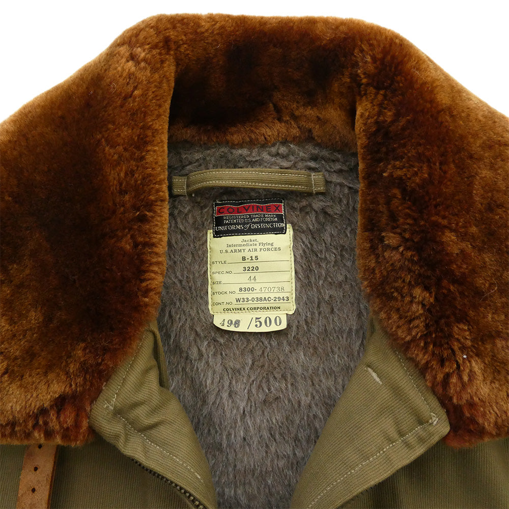 Buzz Rickson's バズリクソンズ M13824 M品番 colvinex B-15 flight jacket コルビネックス フライト ジャケット カーキ系 44【中古】