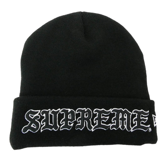 Supreme シュプリーム 25AW New Era Old English Beanie オールド イングリッシュ ビーニー ニット帽 ニットキャップ ブラック系【中古】