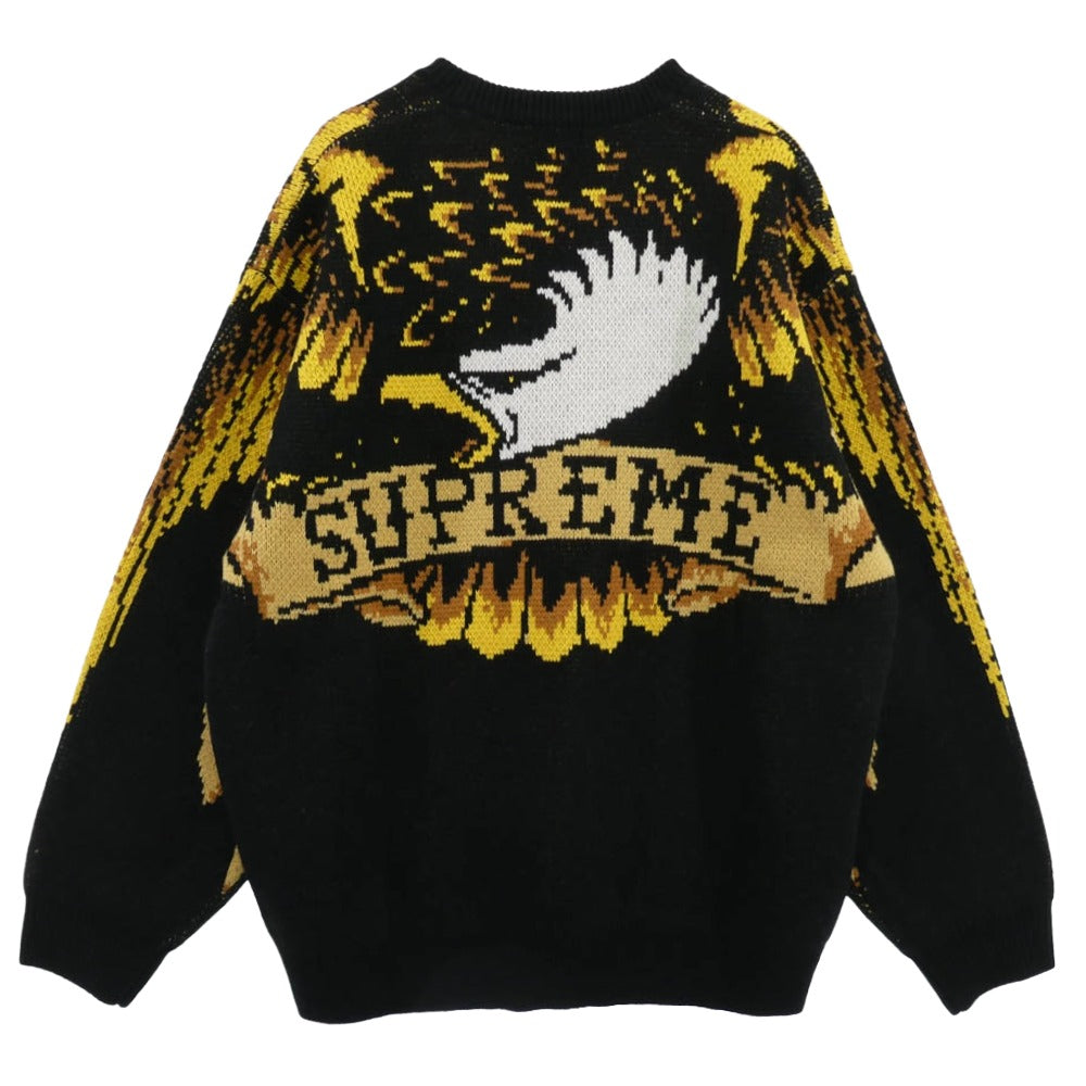 Supreme シュプリーム 25AW アンタイヒーロー Sweater ニット イーグル クルーネック セーター ブラック系 イエロー系 M【中古】