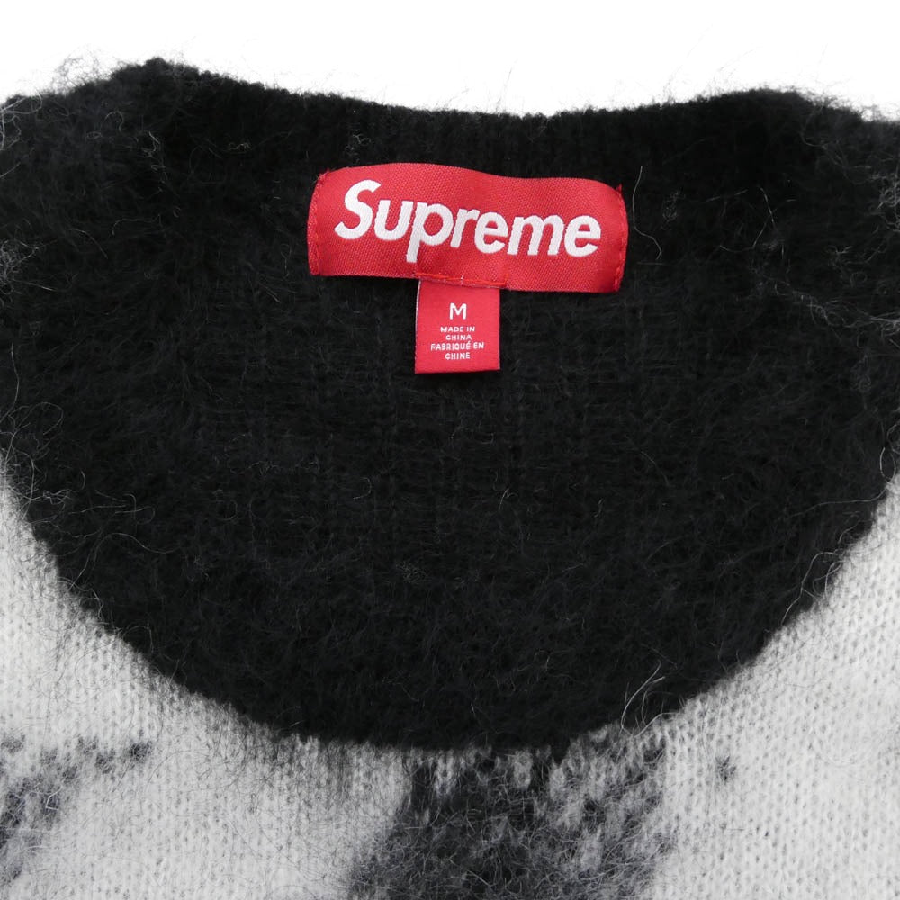Supreme シュプリーム 25SS x Aphex Twin Mohair Sweater エイフェックス ツイン モヘア セーター ブラック系 ホワイト系 M【美品】【中古】