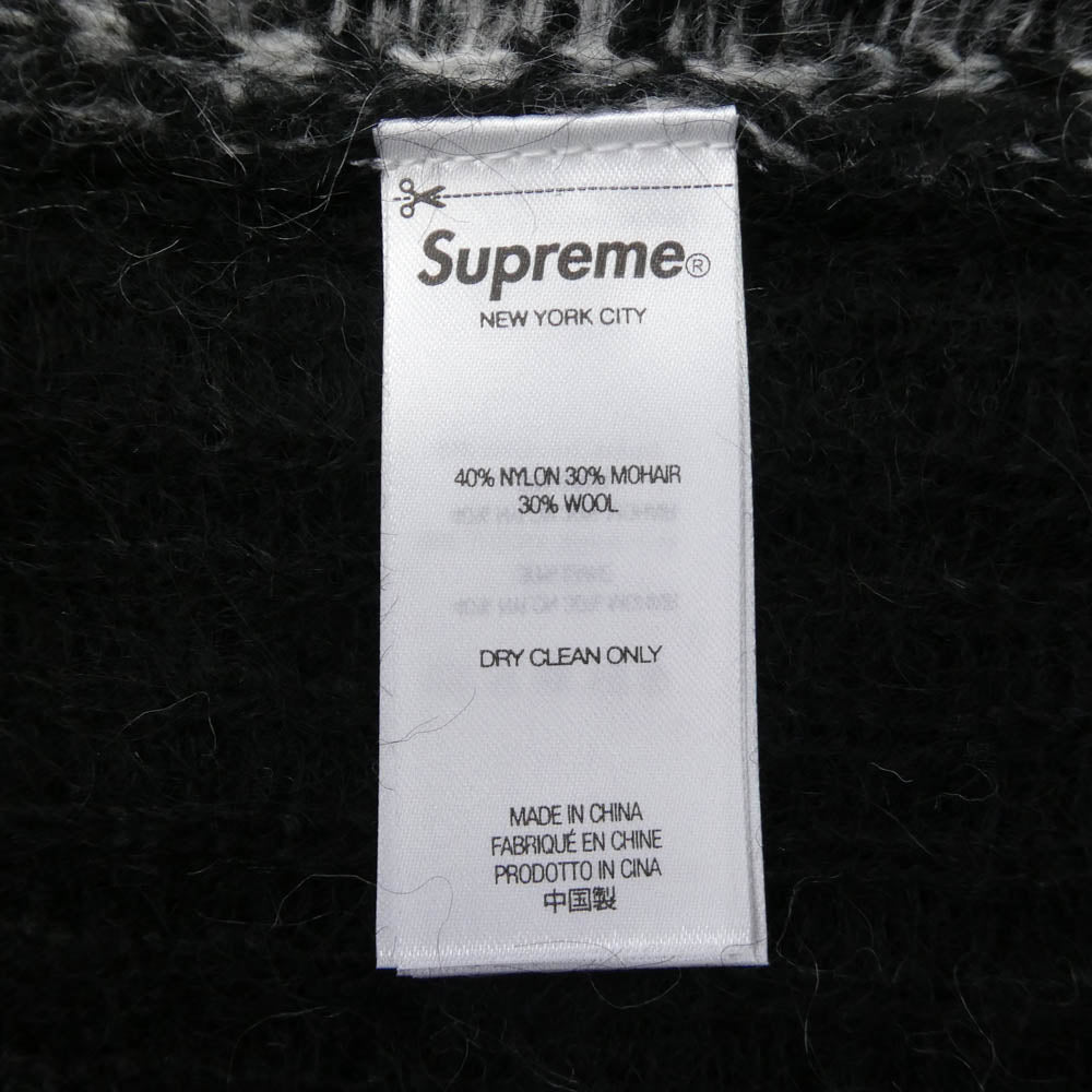 Supreme シュプリーム 25SS x Aphex Twin Mohair Sweater エイフェックス ツイン モヘア セーター ブラック系 ホワイト系 M【美品】【中古】