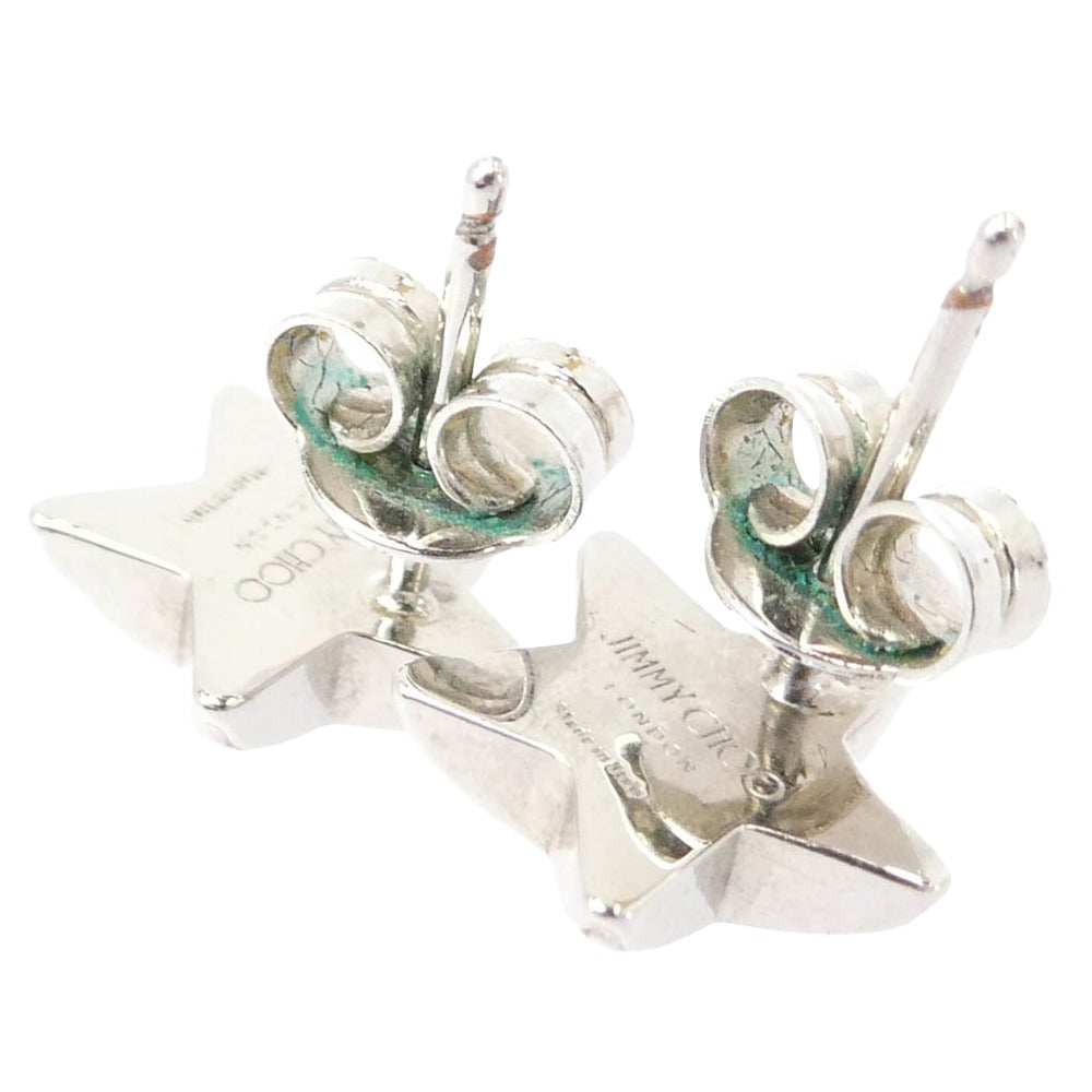 JIMMY CHOO ジミーチュウ スター スタッズ ステンレススチール クリスタル ピアス シルバー系【中古】