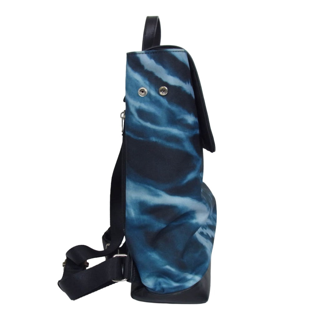 ユハク YFI060 The Art of Flower レザー切替 水彩 バックパック ブルー系【中古】