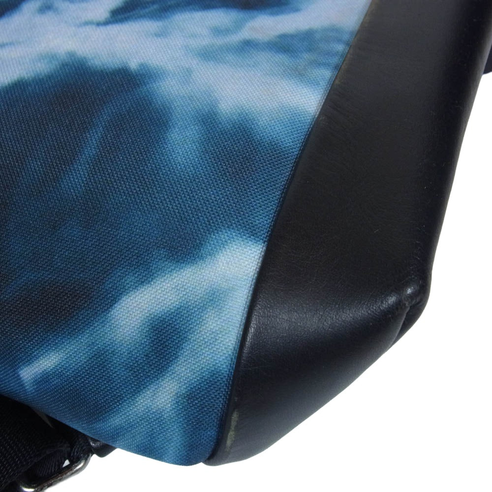 ユハク YFI060 The Art of Flower レザー切替 水彩 バックパック ブルー系【中古】