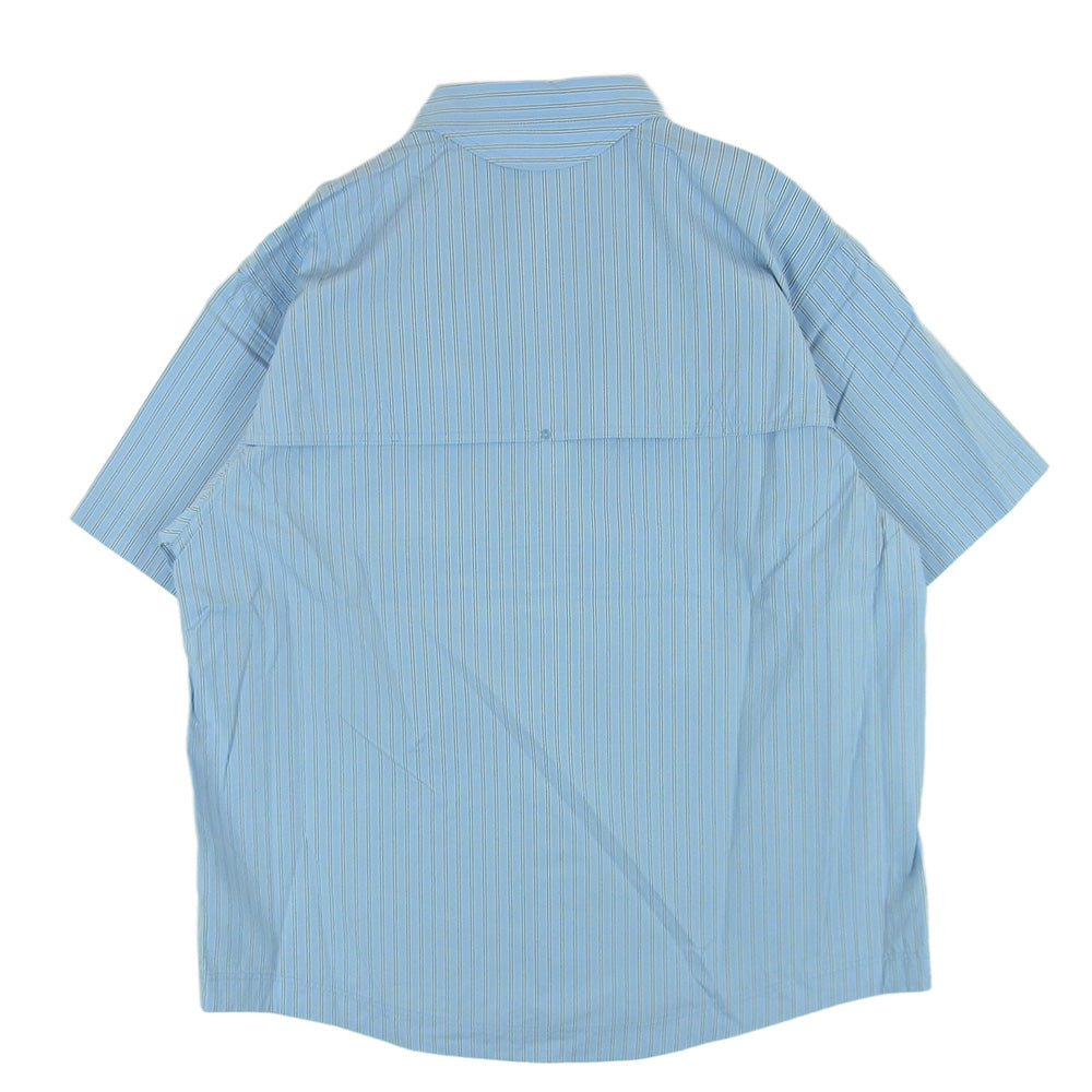 Goldwin ゴールドウィン 26SS GZ56105 Retroreflective Short Sleeved Shirt レトロ リフレクティブ ショート スリーブ 半袖 シャツ ライトブルー系 CHILL SAXE M 2【極上美品】【中古】