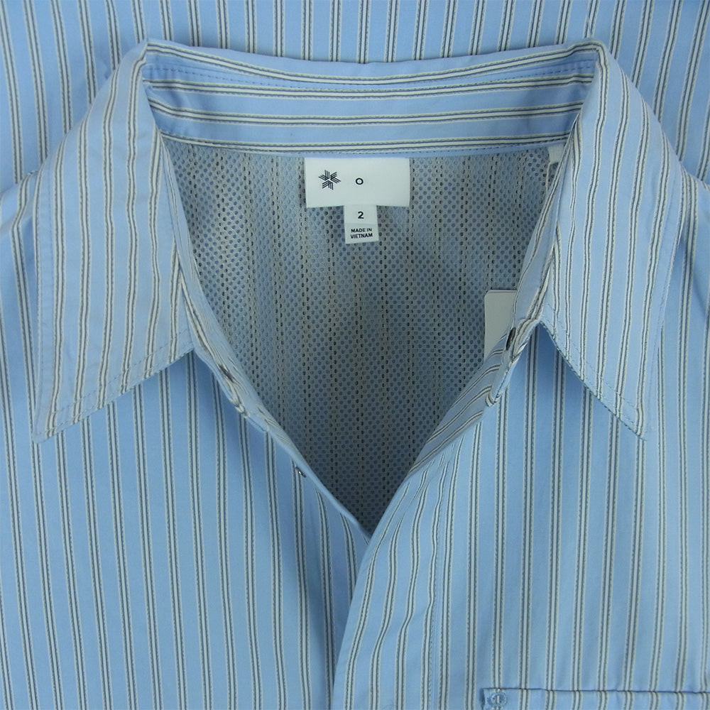 Goldwin ゴールドウィン 26SS GZ56105 Retroreflective Short Sleeved Shirt レトロ リフレクティブ ショート スリーブ 半袖 シャツ ライトブルー系 CHILL SAXE M 2【極上美品】【中古】