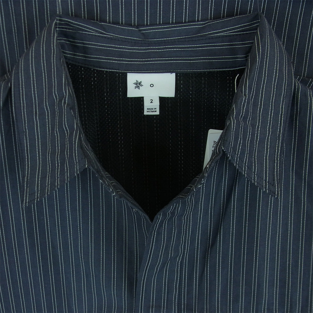 Goldwin ゴールドウィン 26SS GZ56105 Reflective Striped Shirt レトロ リフレクティブ ショート スリーブ 半袖 シャツ チャコール系 DEEP CHARCOAL M 2【極上美品】【中古】