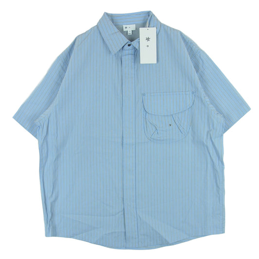 Goldwin ゴールドウィン 26SS GZ56105 Retroreflective Short Sleeved Shirt レトロ リフレクティブ ショート スリーブ 半袖 シャツ ライトブルー系 CHILL SAXE L 3【極上美品】【中古】