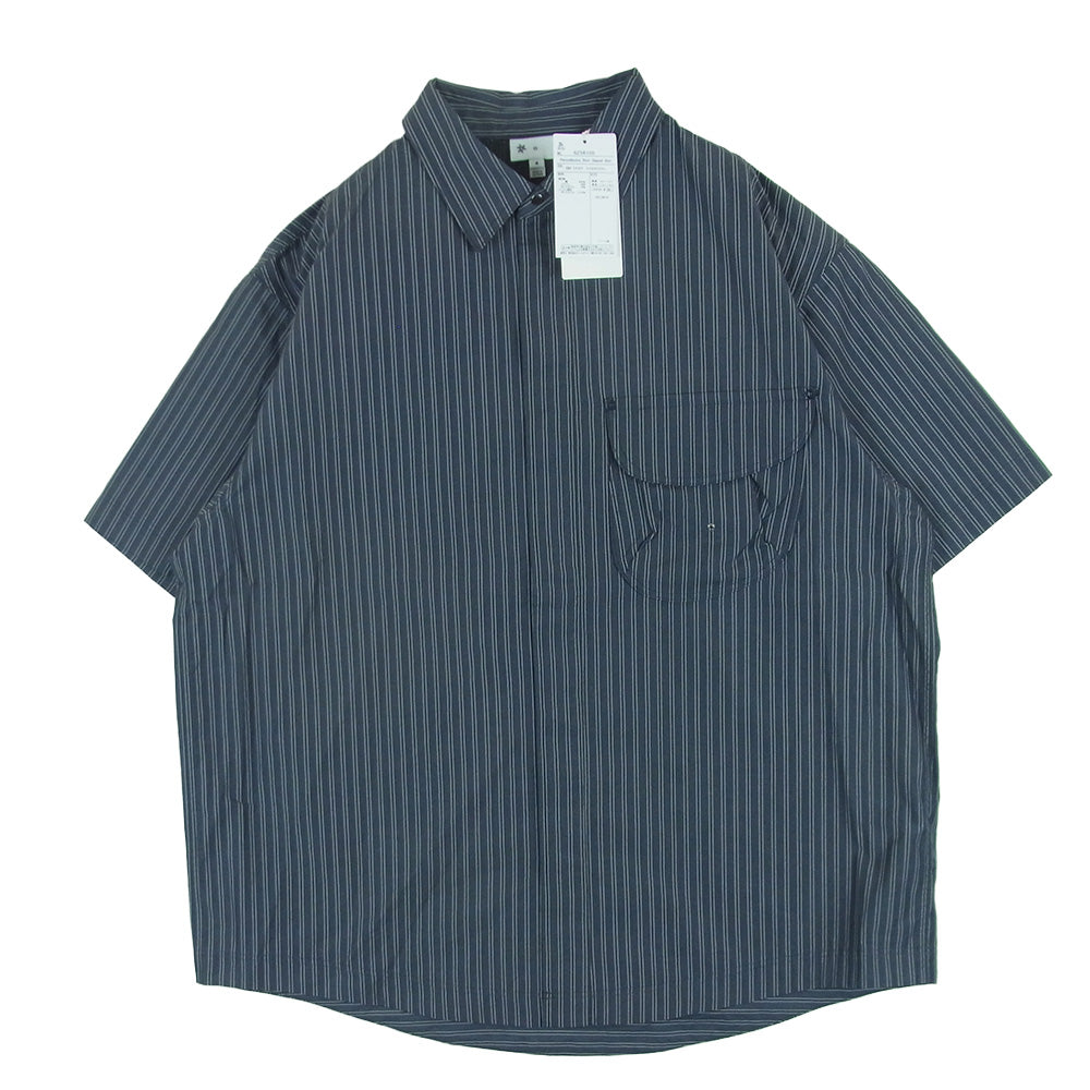 Goldwin ゴールドウィン 26SS GZ56105 Reflective Striped Shirt レトロ リフレクティブ ショート スリーブ 半袖 シャツ チャコール系 DEEP CHARCOAL XL 4【極上美品】【中古】