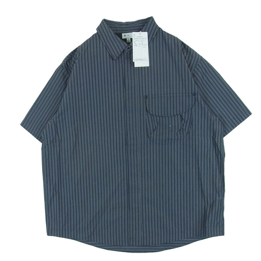 Goldwin ゴールドウィン 26SS GZ56105 Reflective Striped Shirt レトロ リフレクティブ ショート スリーブ 半袖 シャツ チャコール系 DEEP CHARCOAL XL 4【極上美品】【中古】