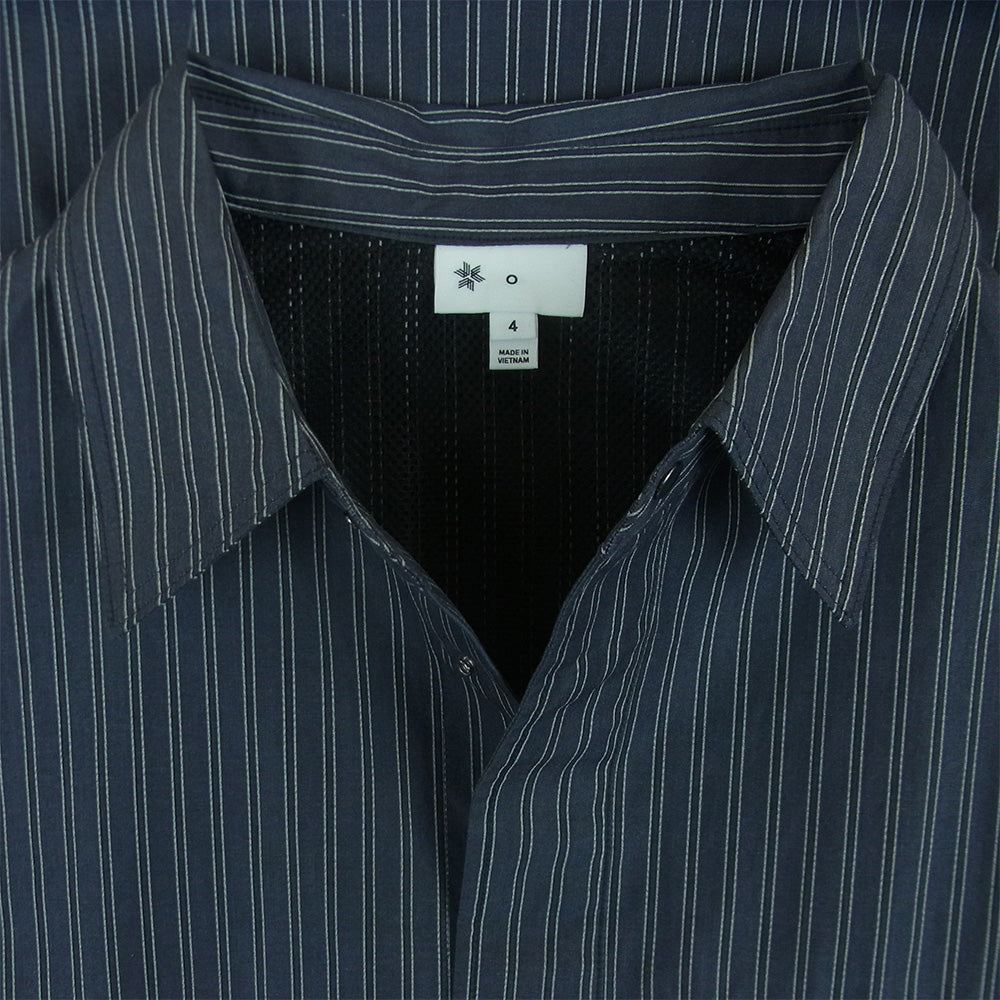 Goldwin ゴールドウィン 26SS GZ56105 Reflective Striped Shirt レトロ リフレクティブ ショート スリーブ 半袖 シャツ チャコール系 DEEP CHARCOAL XL 4【極上美品】【中古】