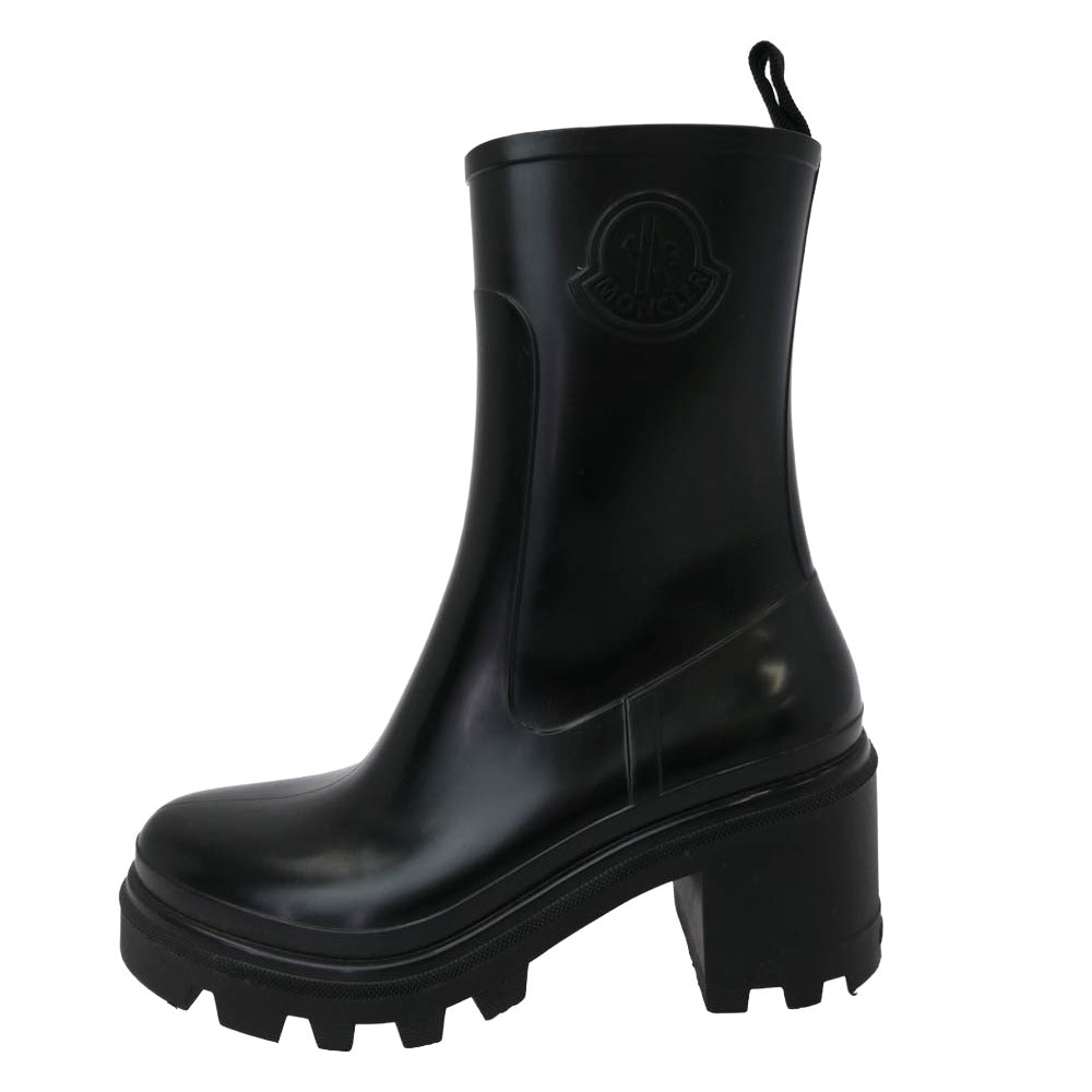MONCLER モンクレール サイドジップ ラバー レインブーツ ブラック系 37【中古】