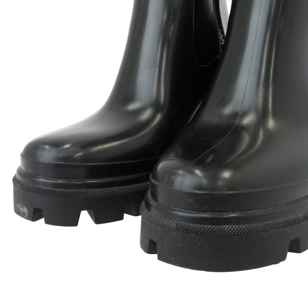 MONCLER モンクレール サイドジップ ラバー レインブーツ ブラック系 37【中古】