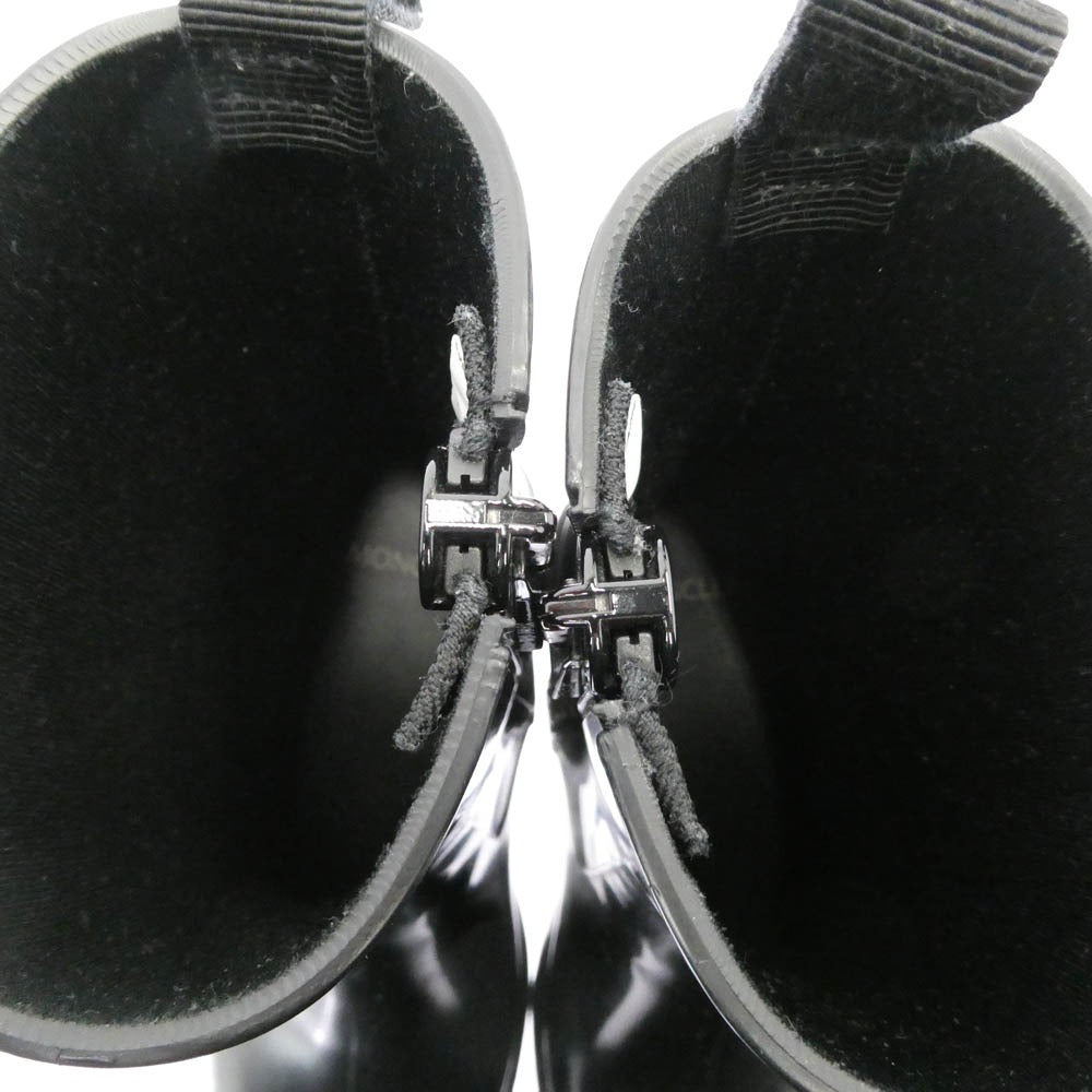 MONCLER モンクレール サイドジップ ラバー レインブーツ ブラック系 37【中古】