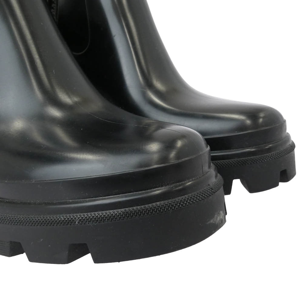 MONCLER モンクレール サイドジップ ラバー レインブーツ ブラック系 37【中古】
